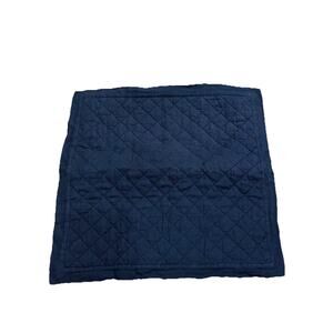 Pottery Barn 100% Linen Dark Blue Diamond Quilted Large Euro Pillow Sham